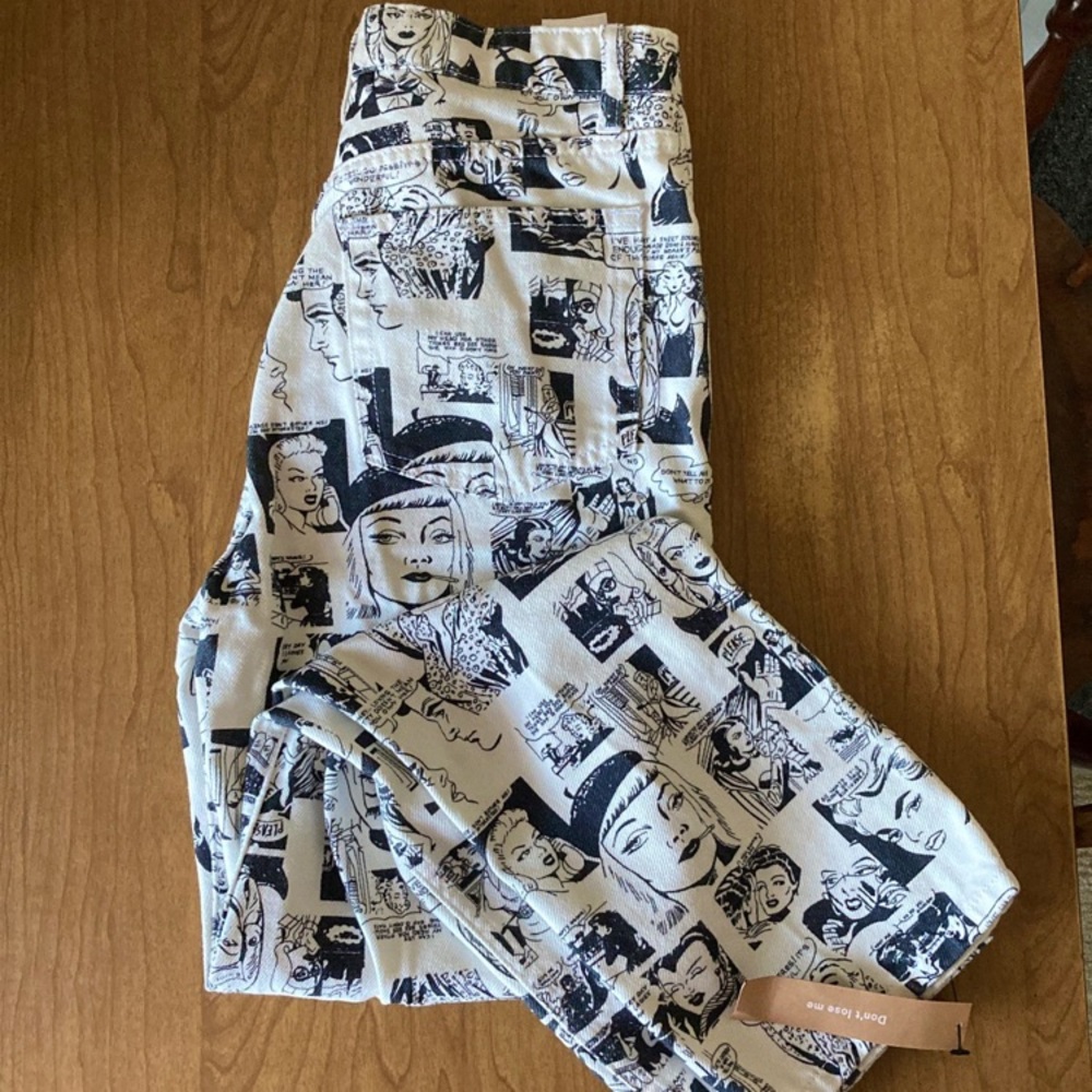 NWT Reformation Comic Newsprint Jeans